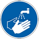Gebotszeichen: Hände waschen nach ISO 7010 (M 011)