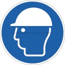 Gebotszeichen: Kopfschutz benutzen nach ISO 7010 (M 014)