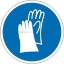 Gebotsschilder nach BGV A8 und ASR A 1.3 (2007): Handschutz benutzen (BGV A8 M 06)