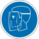 Gebotsschilder nach BGV A8 und ASR A 1.3 (2007): Gesichtsschutz benutzen (BGV A8 M 08)